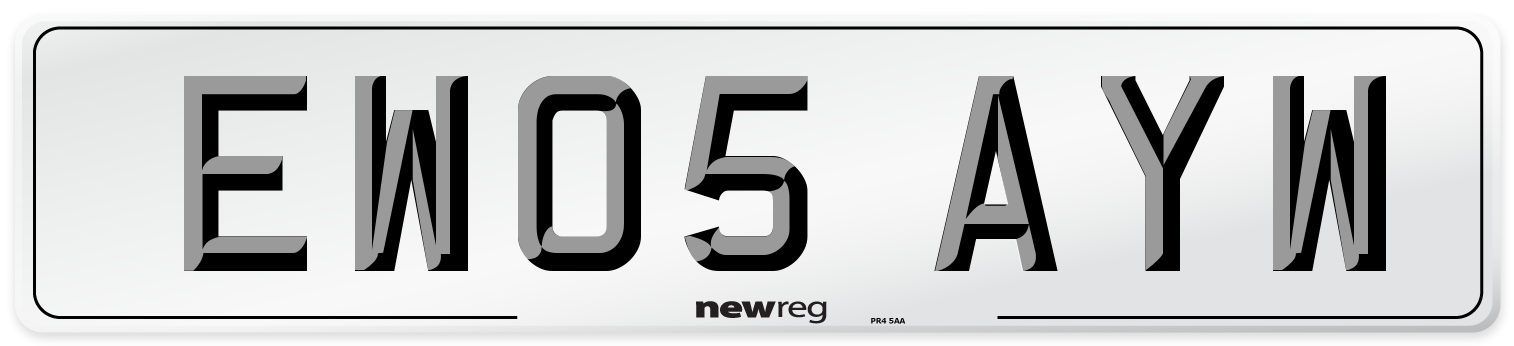 EW05 AYW Number Plate from New Reg